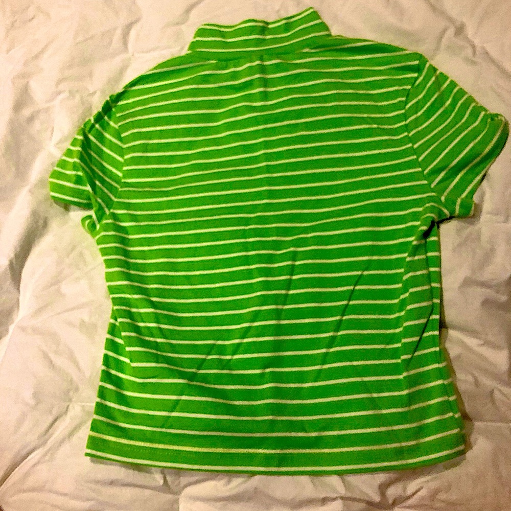 Indie green stipe turtleneck